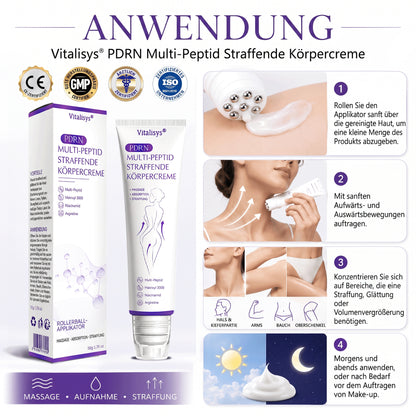 Offizieller Store✅: Vitalisys® PDRN Körpercreme mit Roller ✨ – Anti-Aging, Feuchtigkeitspflege, Hautstraffung, Lifting & Regeneration. Für ebenmäßigen Teint, Behandlung von Akne & Pigmentflecken, Warzen 🥇
