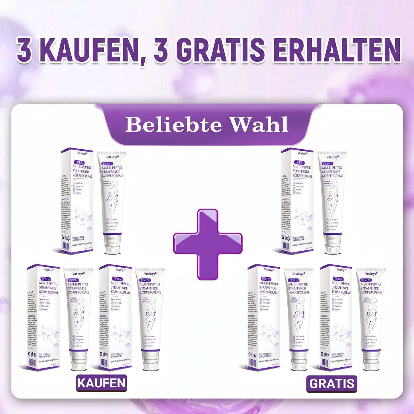 Offizieller Store✅: Vitalisys® PDRN Körpercreme mit Roller ✨ – Anti-Aging, Feuchtigkeitspflege, Hautstraffung, Lifting & Regeneration. Für ebenmäßigen Teint, Behandlung von Akne & Pigmentflecken, Warzen 🥇
