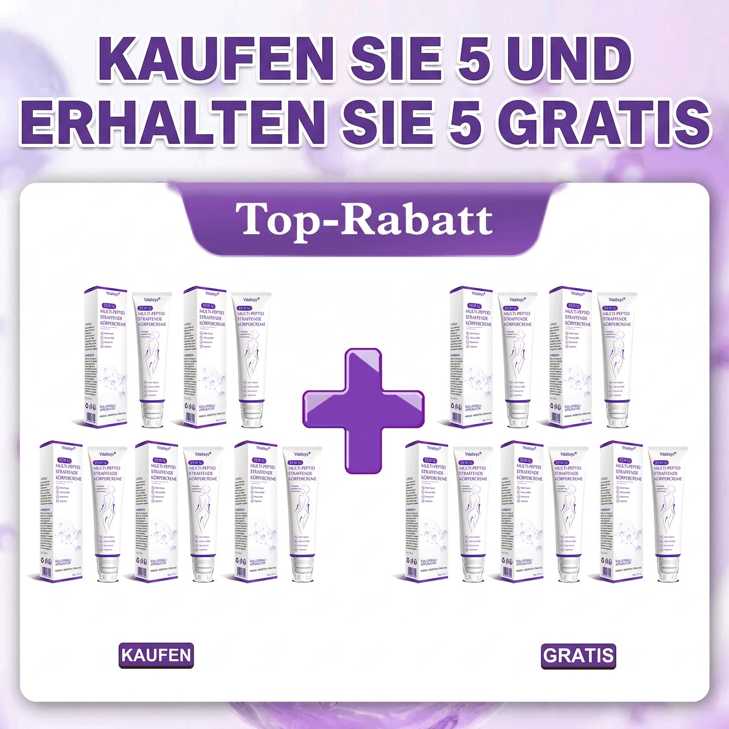 Offizieller Store✅: Vitalisys® PDRN Körpercreme mit Roller ✨ – Anti-Aging, Feuchtigkeitspflege, Hautstraffung, Lifting & Regeneration. Für ebenmäßigen Teint, Behandlung von Akne & Pigmentflecken, Warzen 🥇