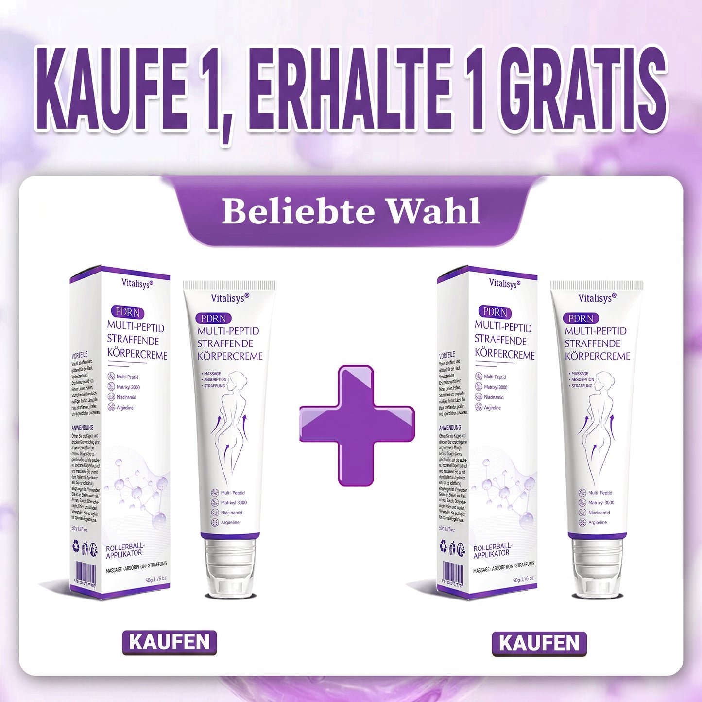 Offizieller Store✅: Vitalisys® PDRN Körpercreme mit Roller ✨ – Anti-Aging, Feuchtigkeitspflege, Hautstraffung, Lifting & Regeneration. Für ebenmäßigen Teint, Behandlung von Akne & Pigmentflecken, Warzen 🥇