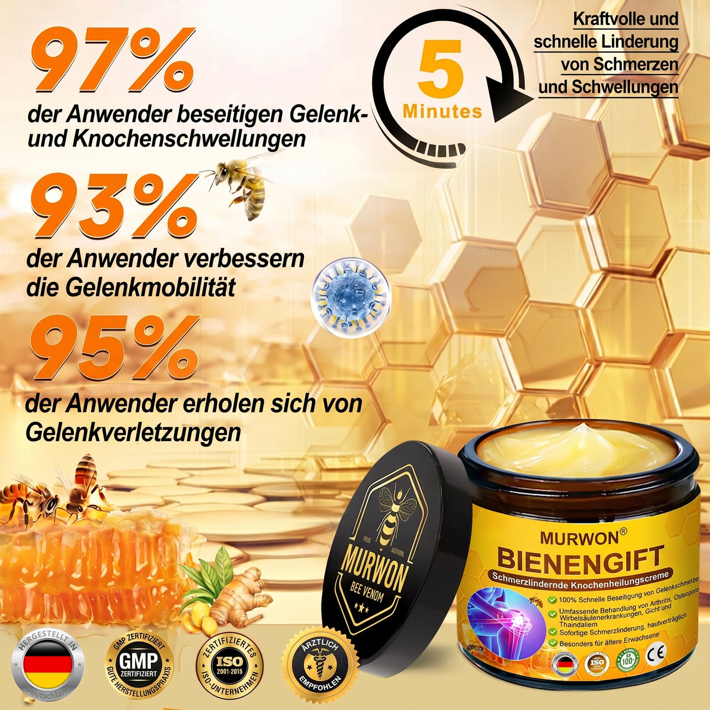 30% Rabatt 🎁🎁 | 𝐌𝐔𝐑𝐖𝐎𝐍® Bienengift-Salbe zur Schmerzlinderung & Knochenheilung ✨